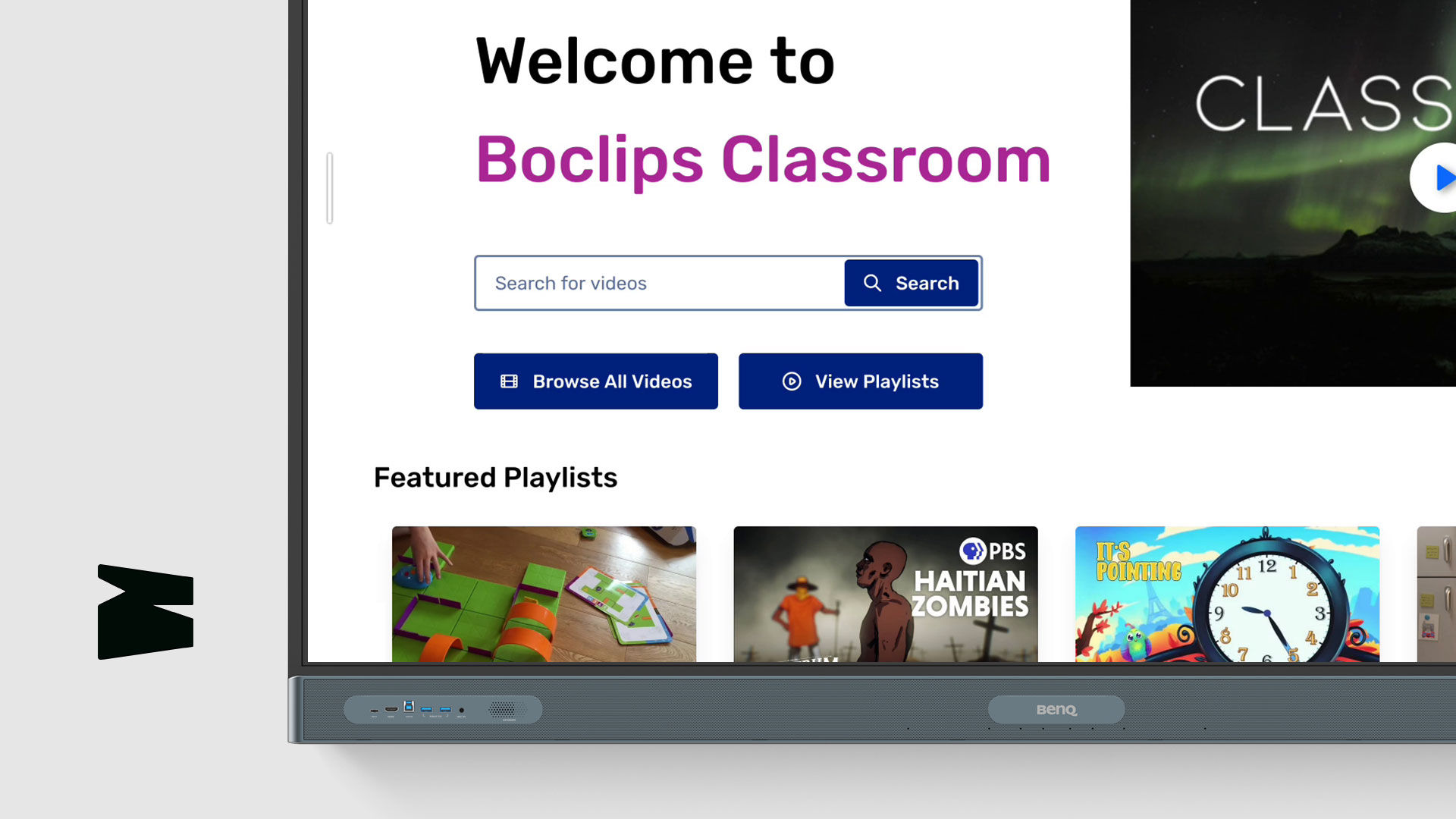 BenQ 大屏整合 Boclips Classroom 功能，滿足教育現場對影音內容的使用需求