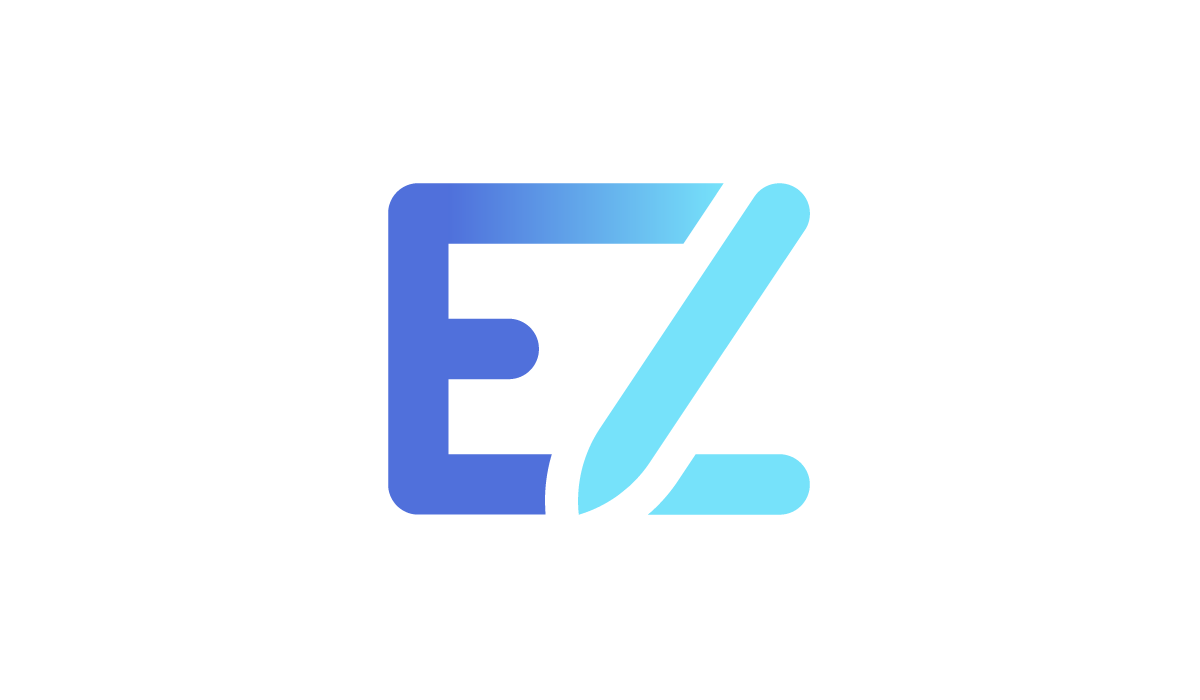 A stylized blue "EZ" logo positioned above the "Interactive Module" heading, illustrating the interactive software EZWrite 6 on a BenQ business projector for efficient collaboration.