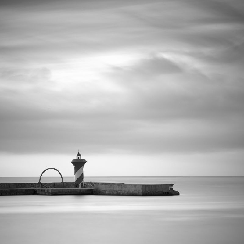 Final Black and White edited image – The Port of Barcelona Spain.