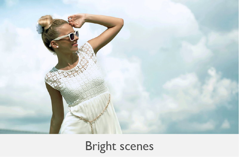 Bright scene with Dynamic Iris