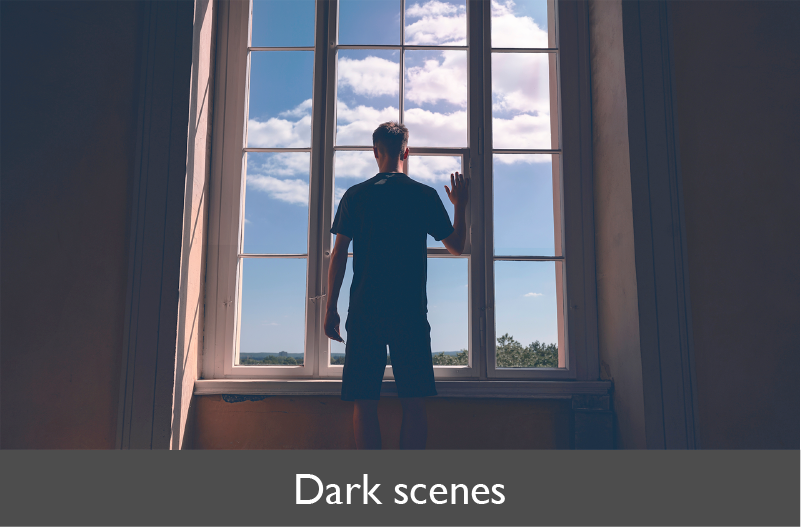 Dark scene without Dynamic Iris