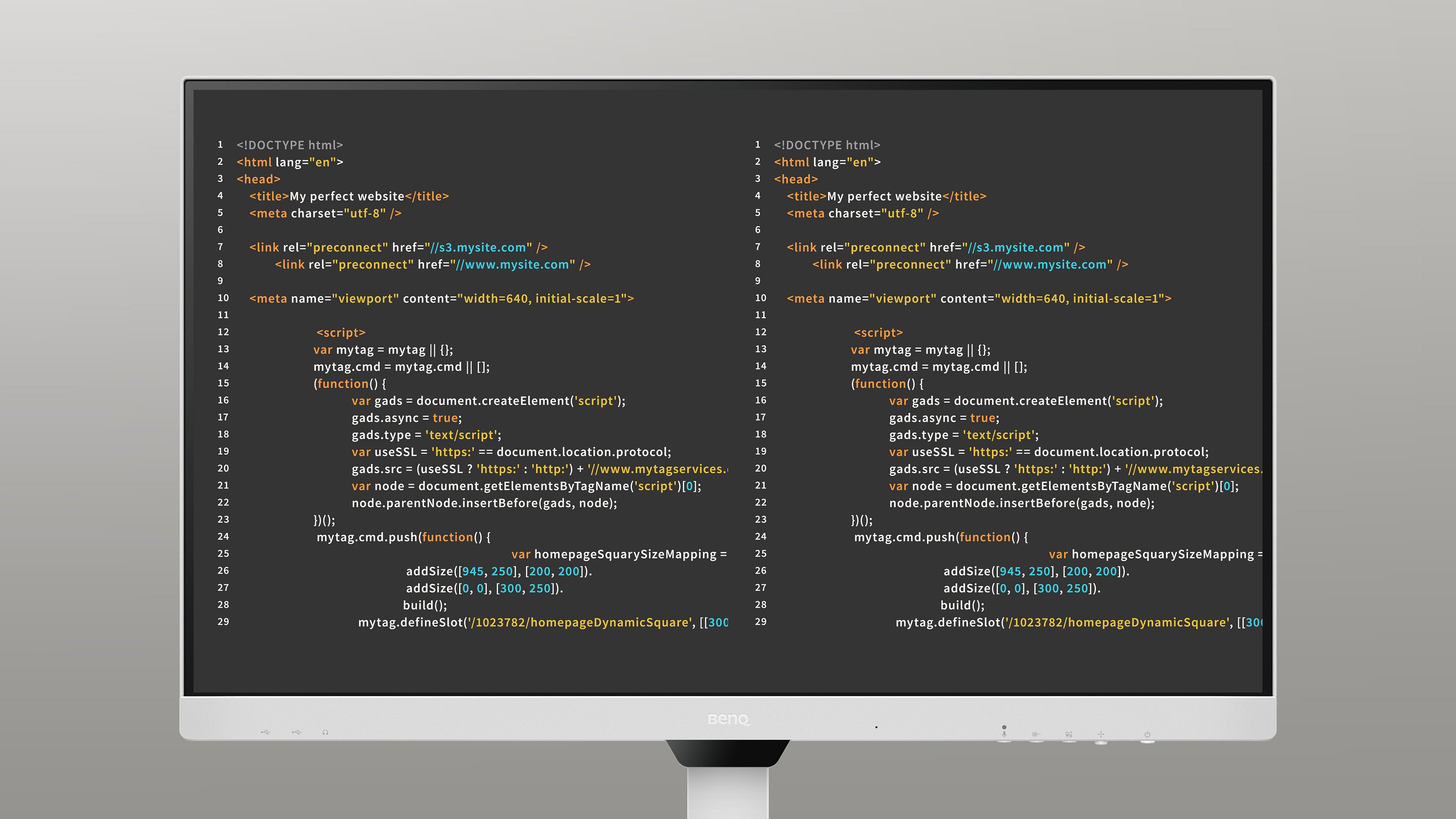 BenQ's exclusive coding mode helps your lines of code standout.