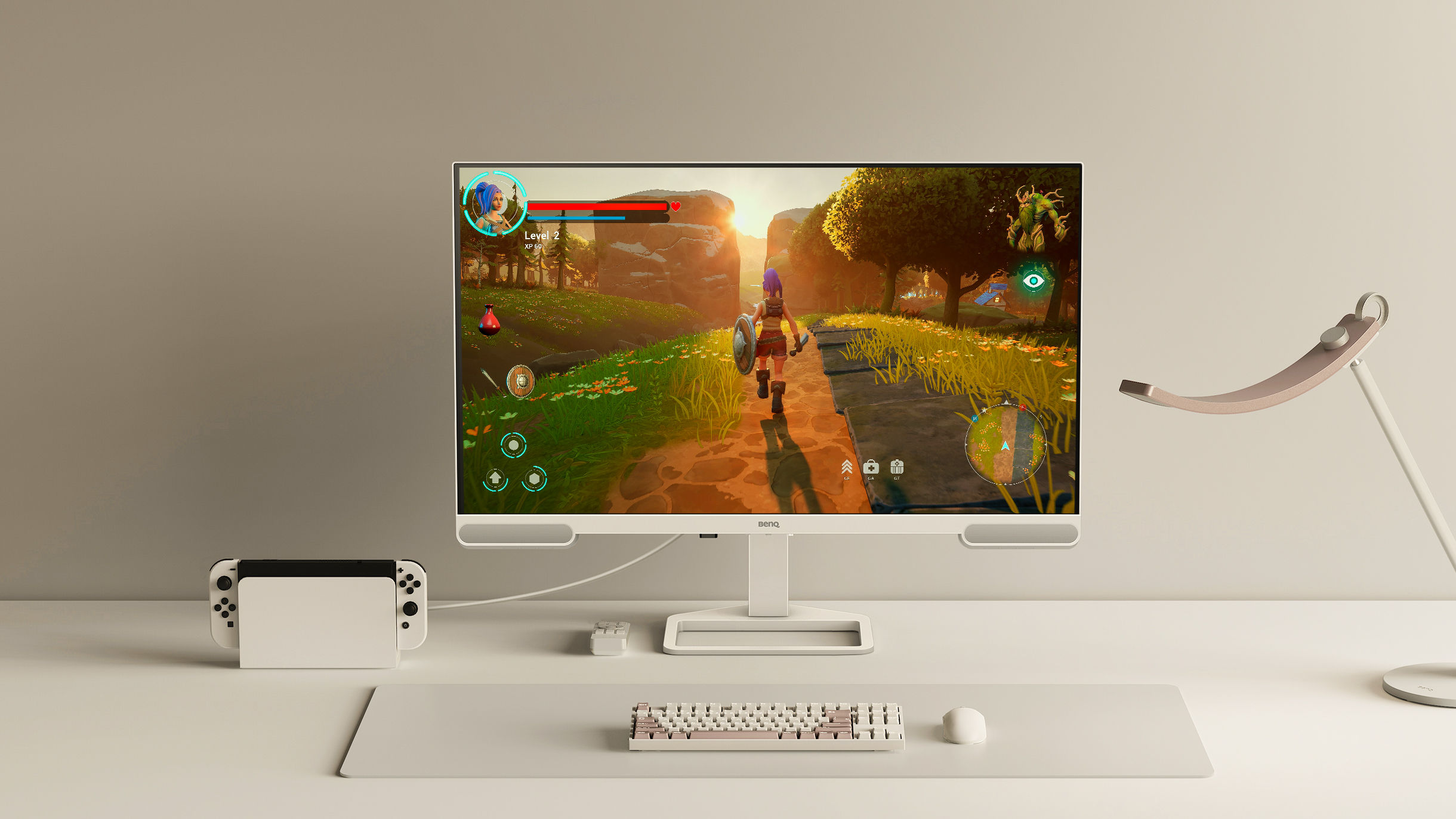 Start your gaming experience with BenQ EW3290U GAME Scenario. 