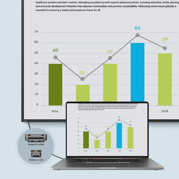 The ST04 supports Wake on HDMI and Wake on LAN, enabling automatic powering on via video or network signal for a faster start.