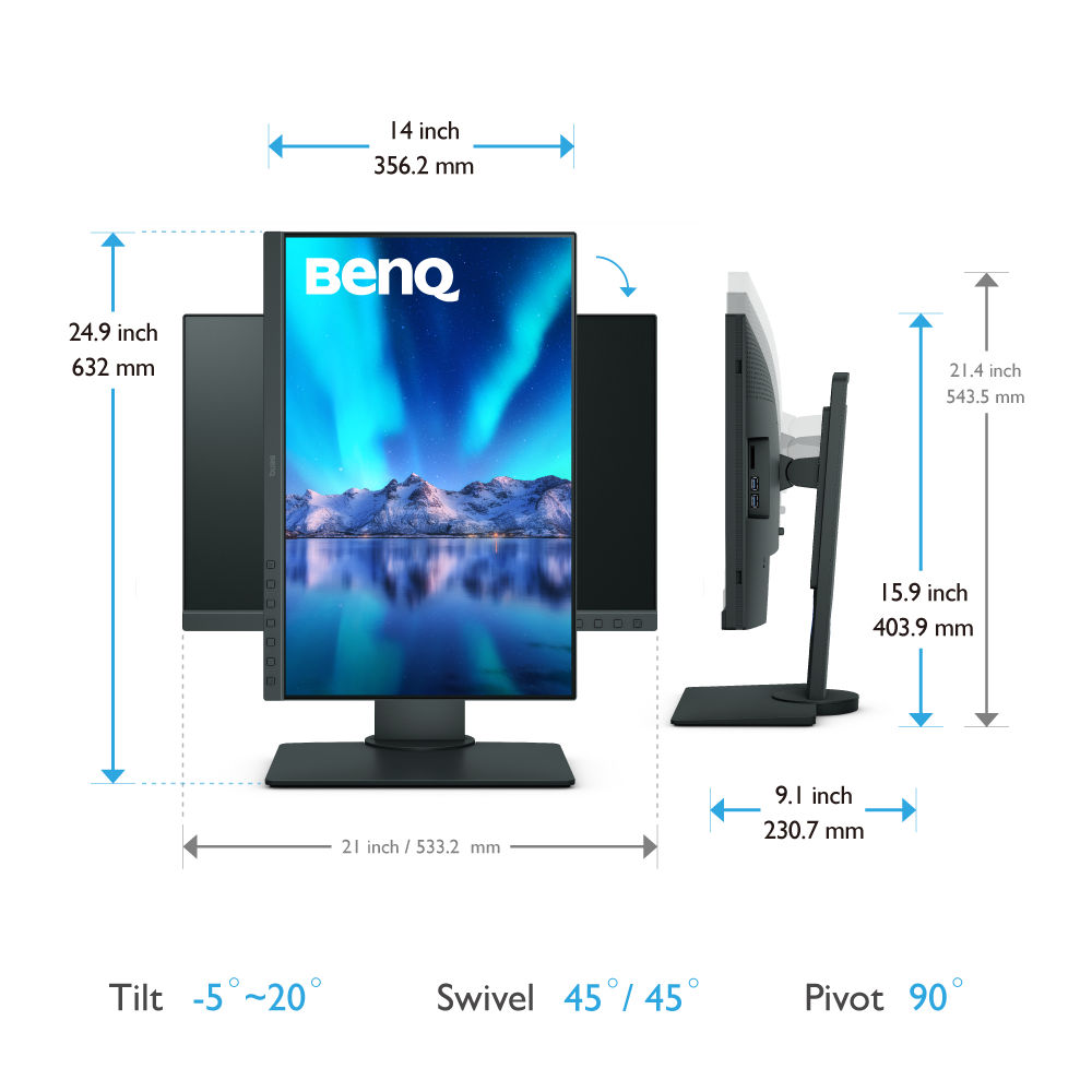 Monitor BenQ SW240 PhotoVue con visera