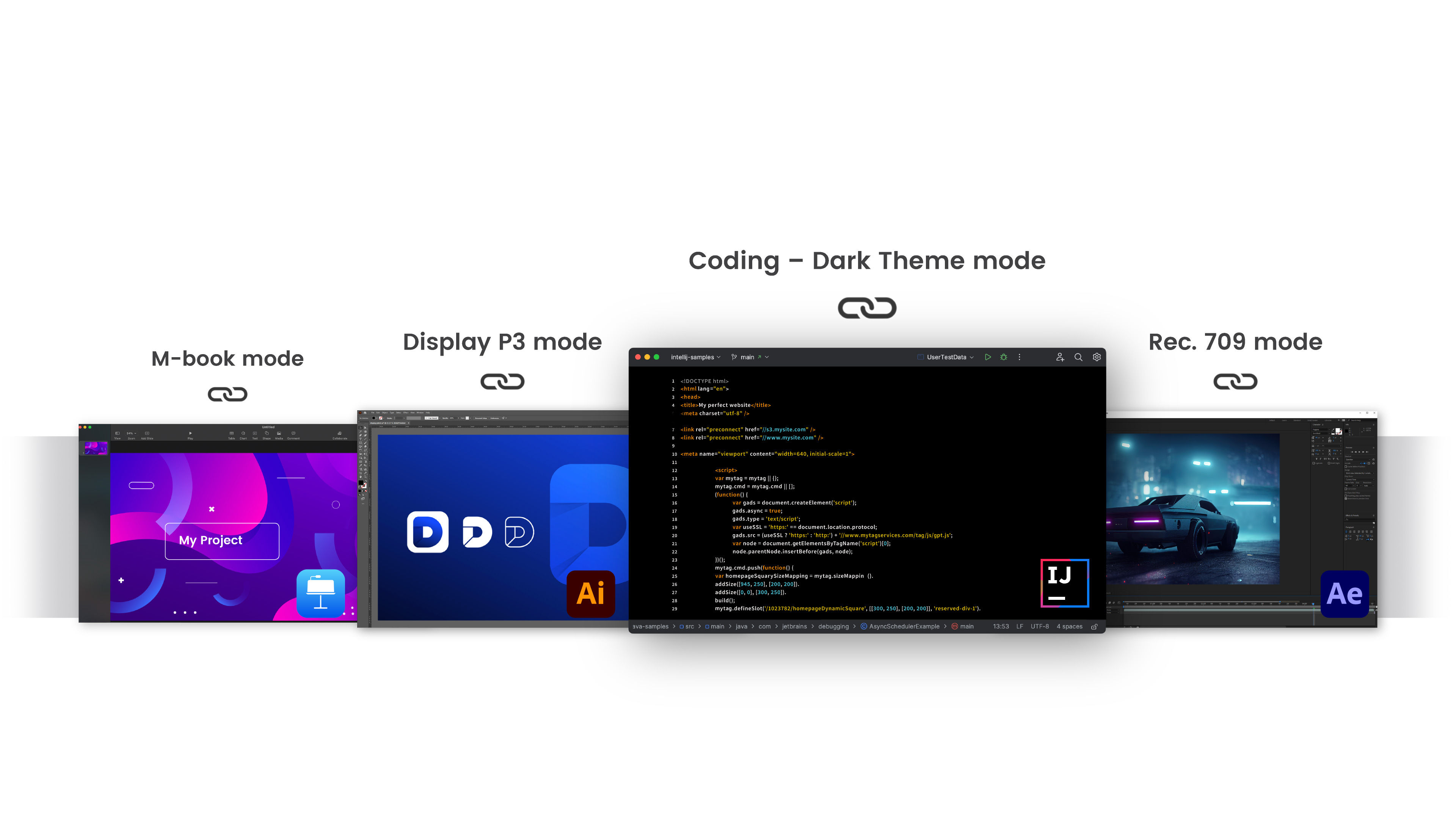 BenQ Display Pilot 2 Application Mode makes it easy to assign different color modes, and remembers your frequently-used settings for upcoming applications.