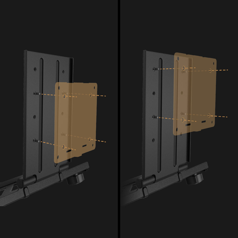 雙 VESA 安裝孔，靈活對應多種螢幕支架配置