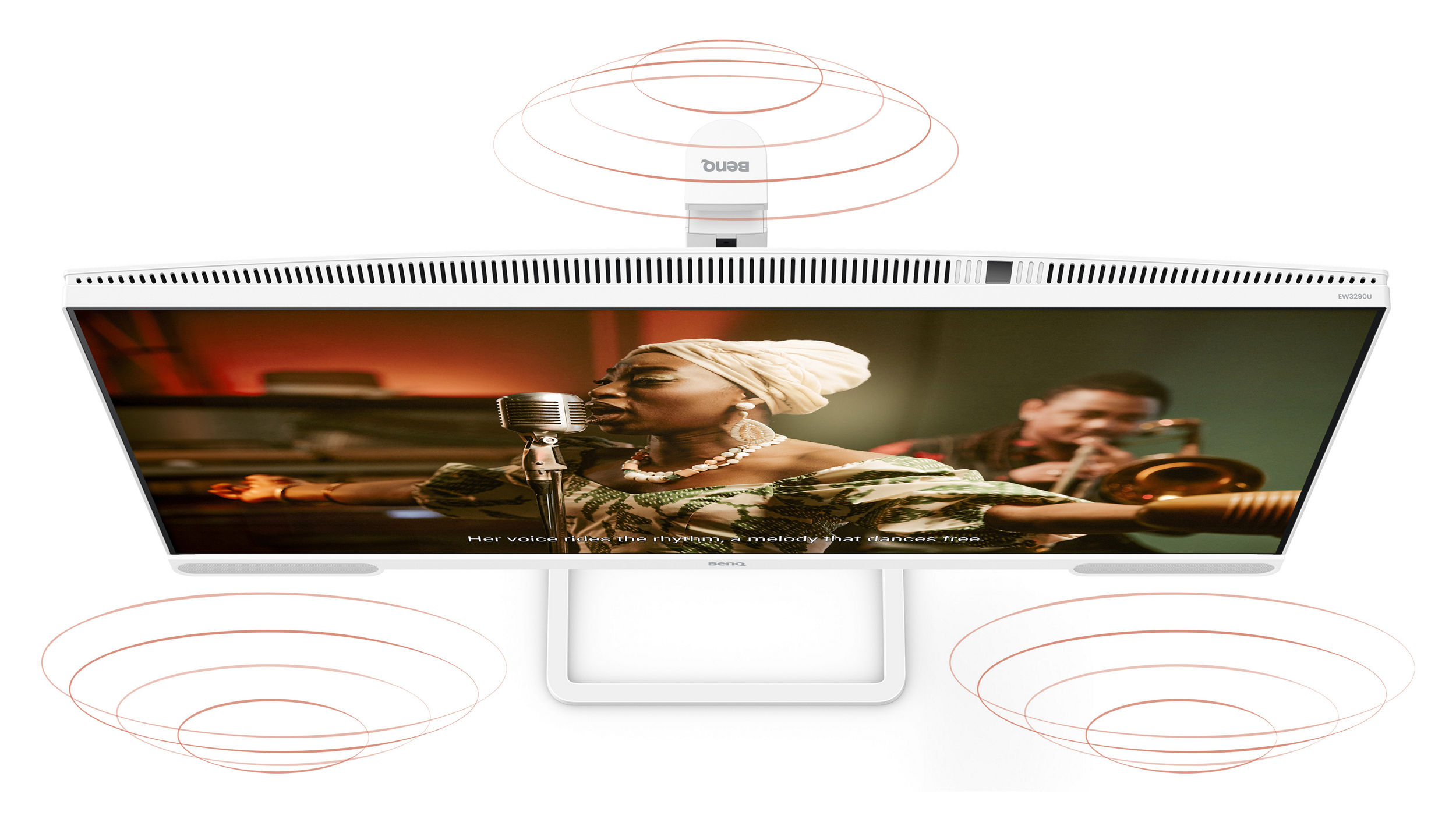 BenQ EW3290U features a premium built-in 2.1 channel speaker with woofer solution delivering studio-quality sound.