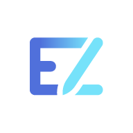 A blue and white "EZ" logo icon positioned above the "Interact and Engage with Ease" heading, representing the interactive EZWrite 6 software on a BenQ smart business projector for seamless workplace solutions.