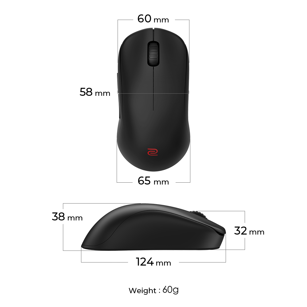 ZOWIE U2 Wireless Symmetrical eSports Gaming Mouse | ZOWIE US