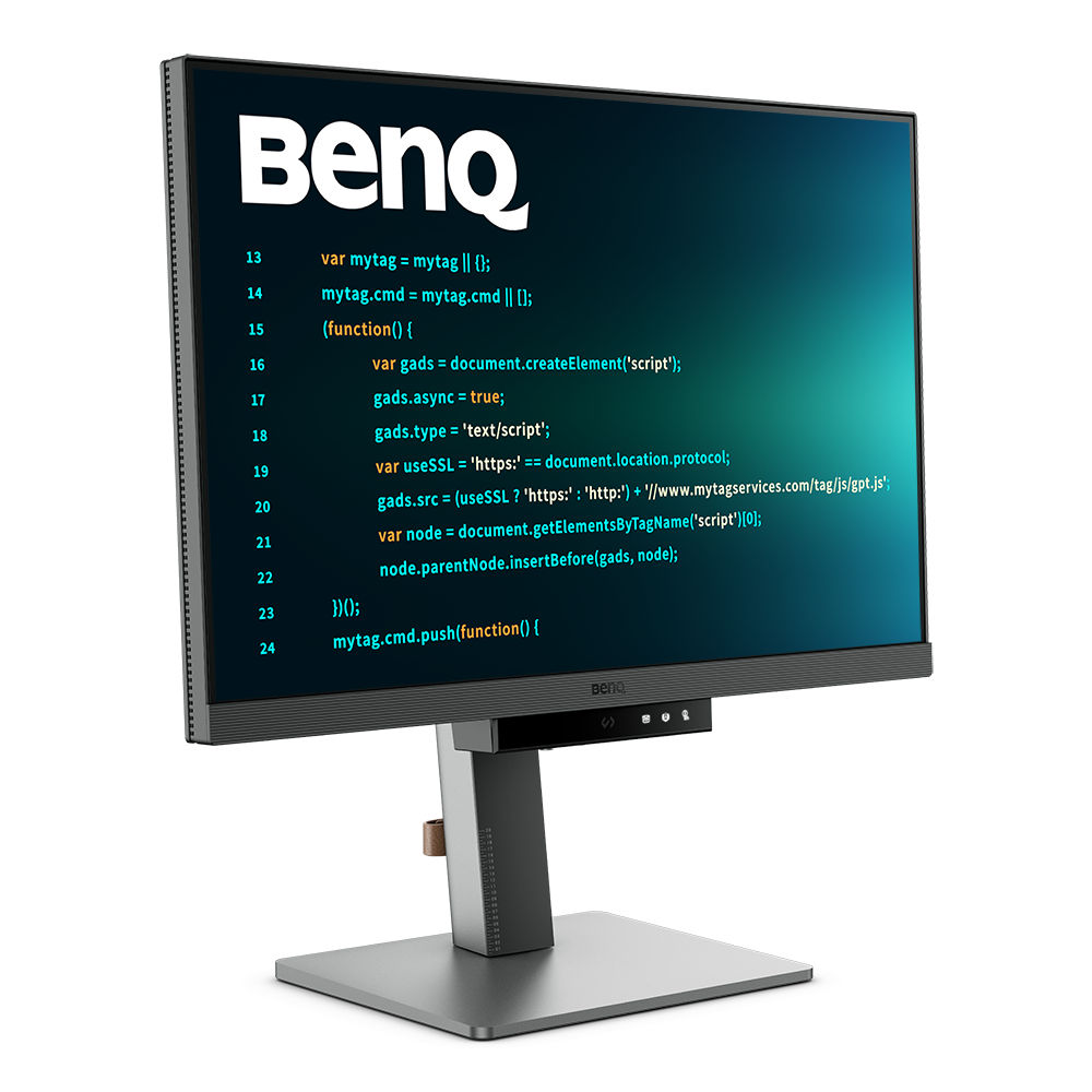 BenQ RD280U promote programming productivity with backlight, Fine-coated panel, and advanced coding modes, delivering crystal-clear fonts for improved code differentiation in both light and dark themes adaptable to diverse development work environments.