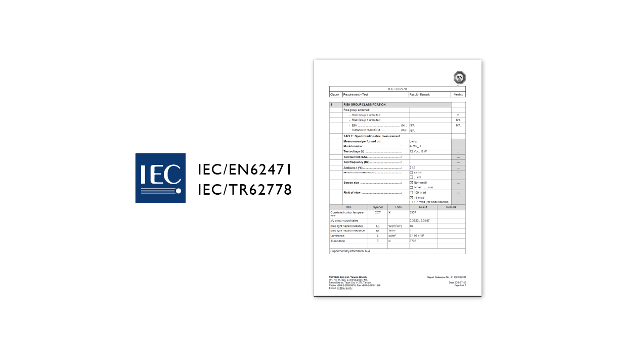 嚴選LED光源，獲得歐盟雙認證  ​