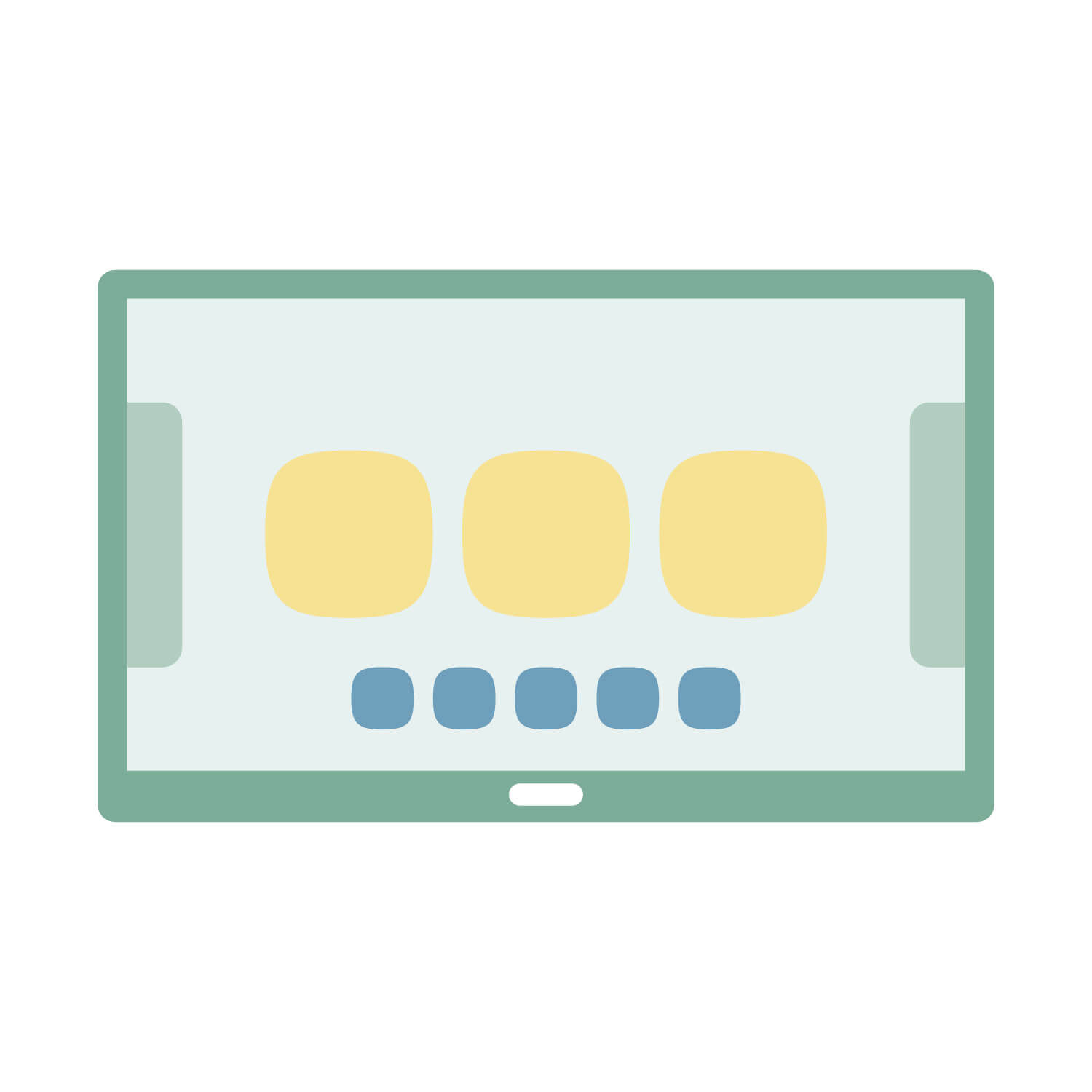 Quick access buttons and menu on a display