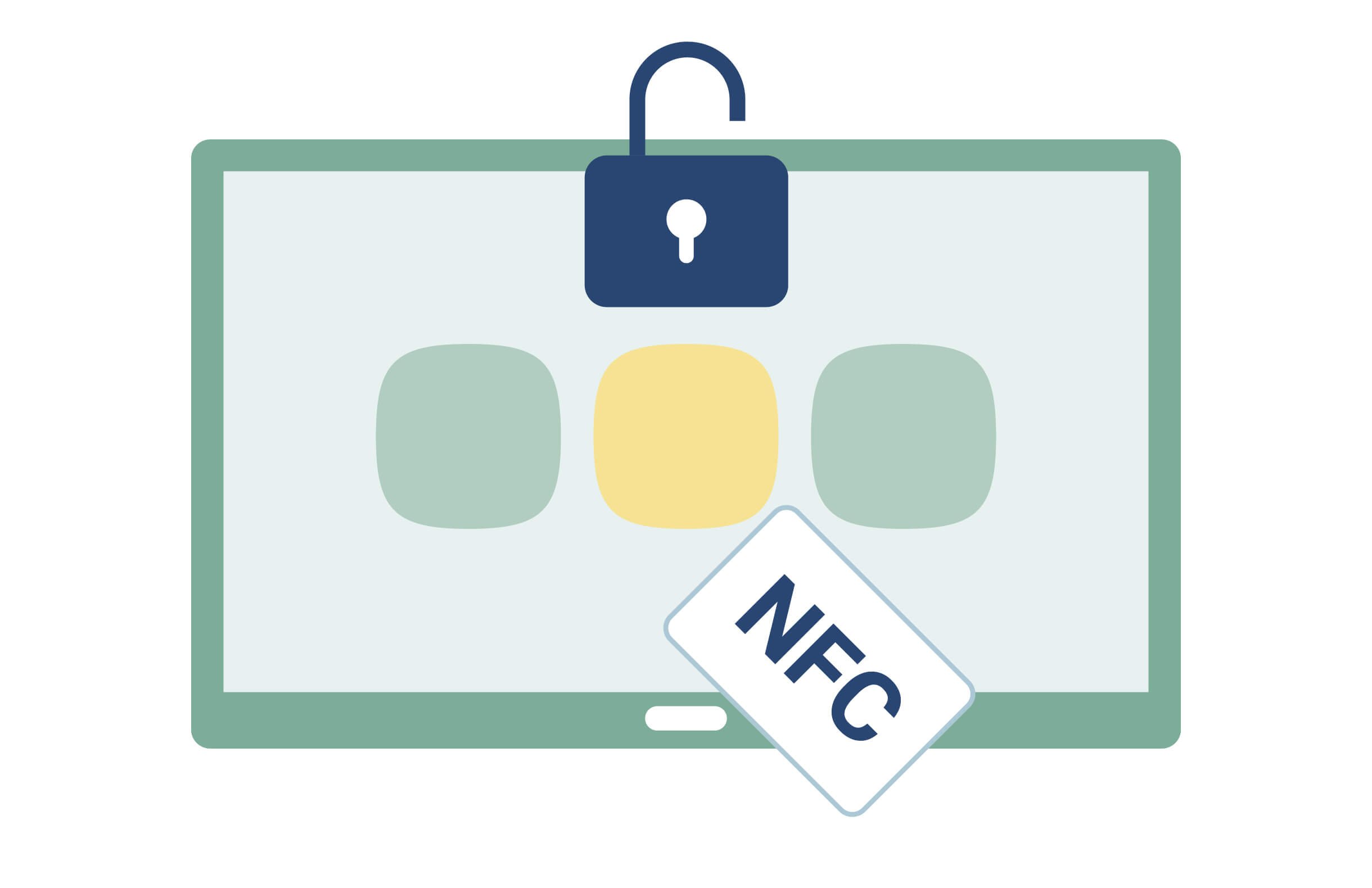 NFC card support for display icon