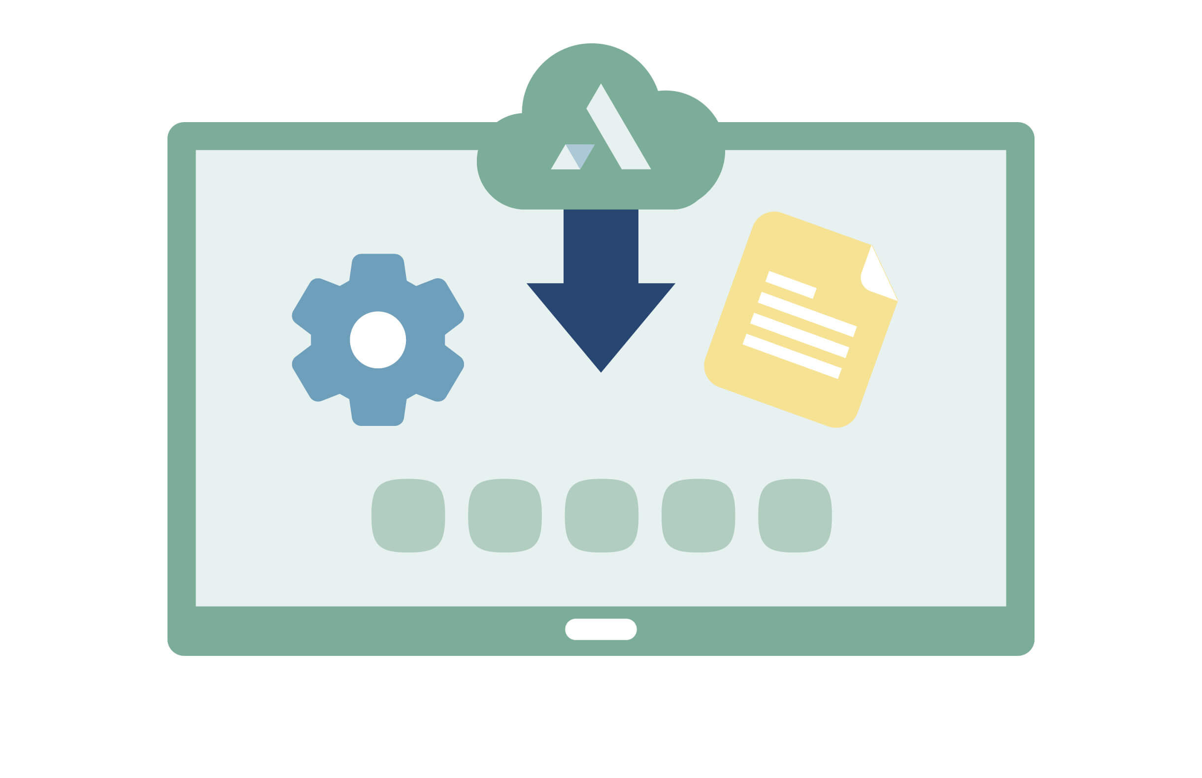 Cloud storage access on display icon