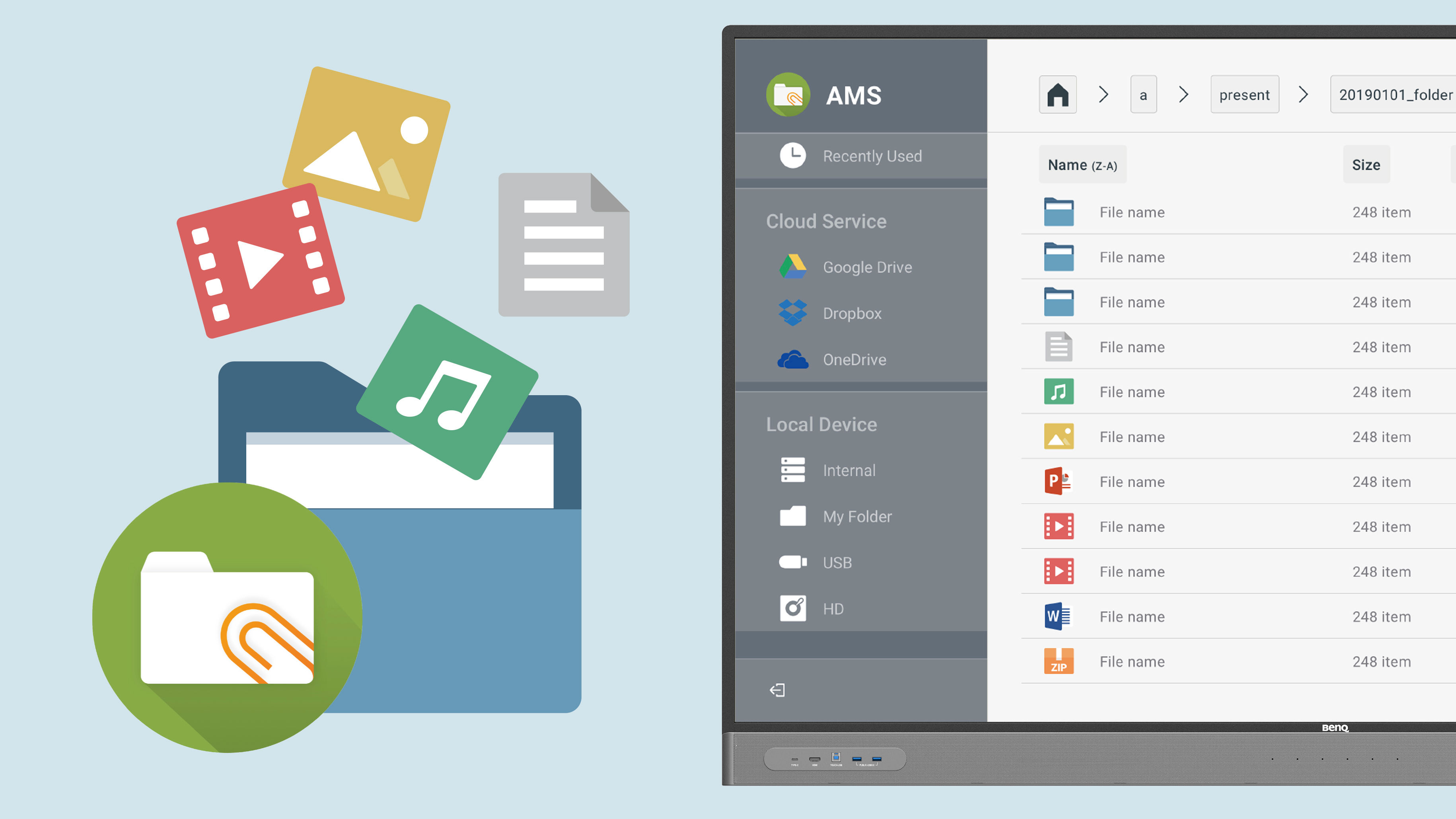 BenQ interactive display can access cloud-based and local network files