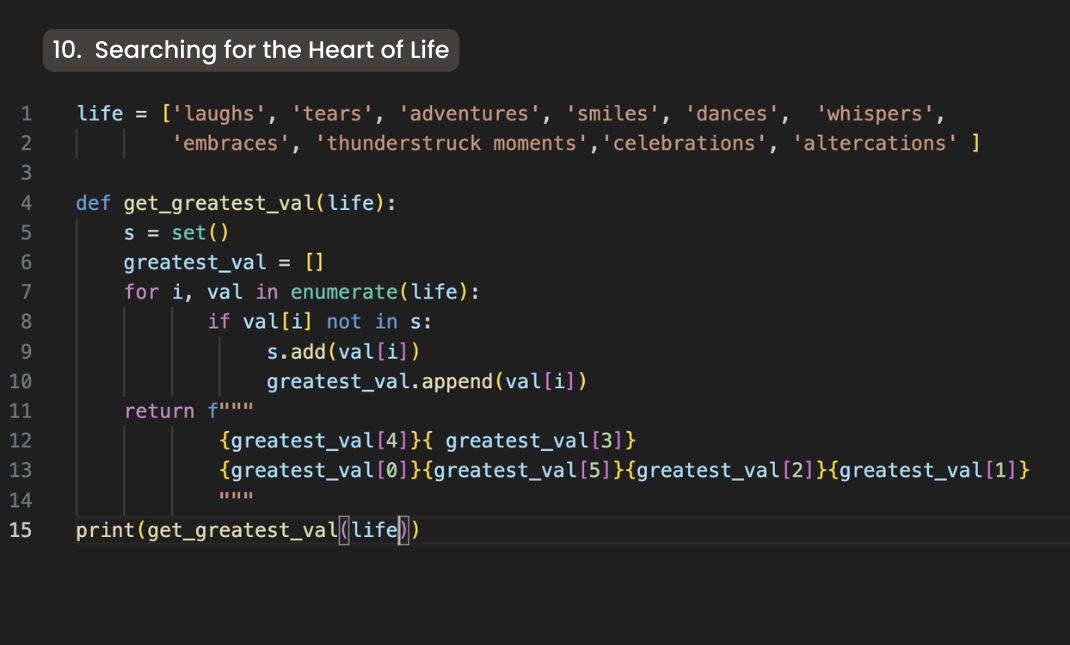 BenQ Coding Challenge-Searching for the Heart of Life in Python