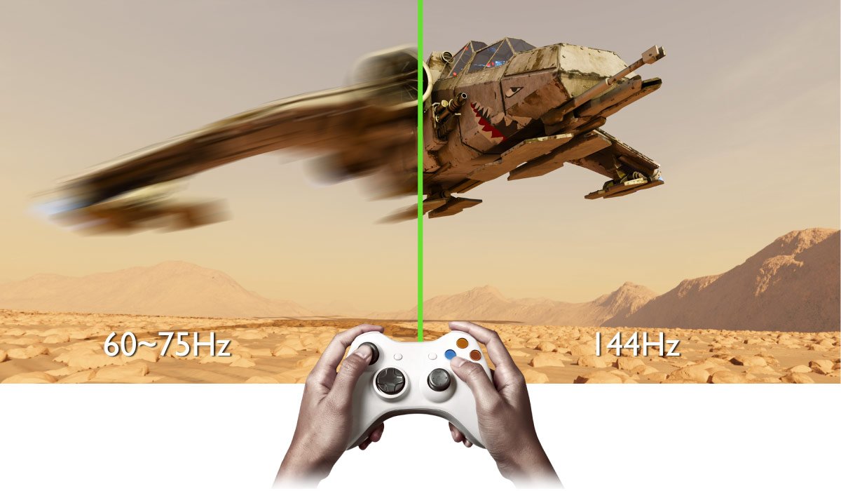 Eine hohe Reaktionsgeschwindigkeit von 144Hz ermöglicht ultra-smoothe Gaming-Erlebnisse.