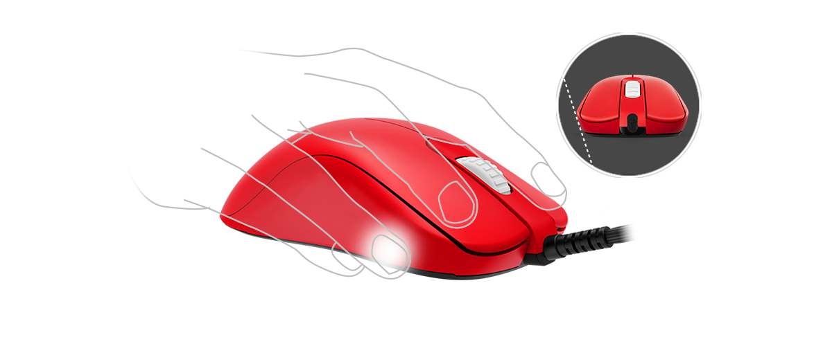 ZOWIE FK1+-B RED V2 Symmetrical eSports Gaming Mouse | ZOWIE Japan