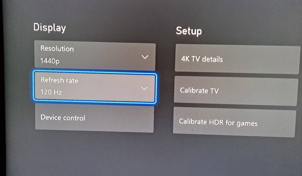 Comment obtenir un taux de rafraîchissement de 120 Hz sur la Xbox