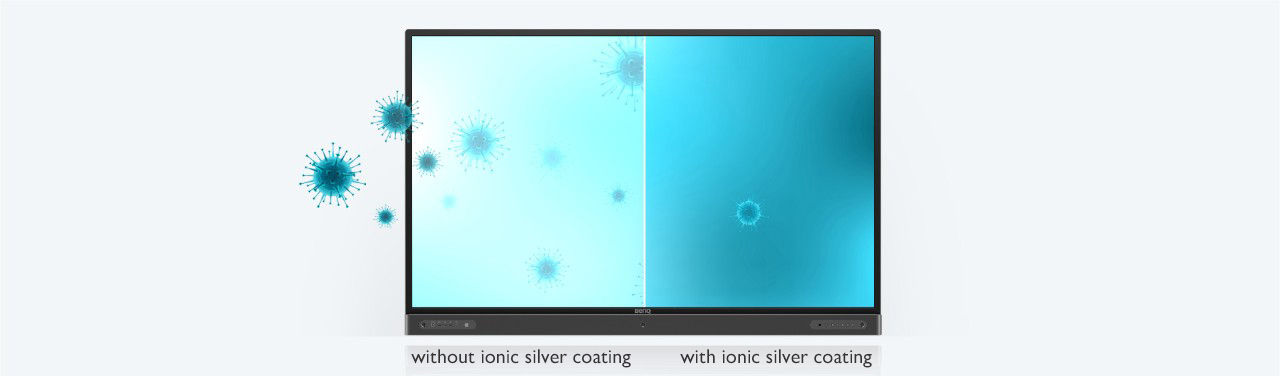 Effect of ionic silver coating on interactive display - with/without comparison