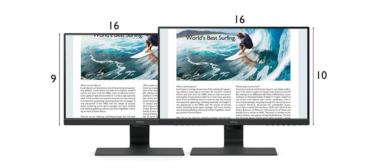 gw2381 provides 16:10 widescreen aspect ratio with 1920x1200 maximum resolution