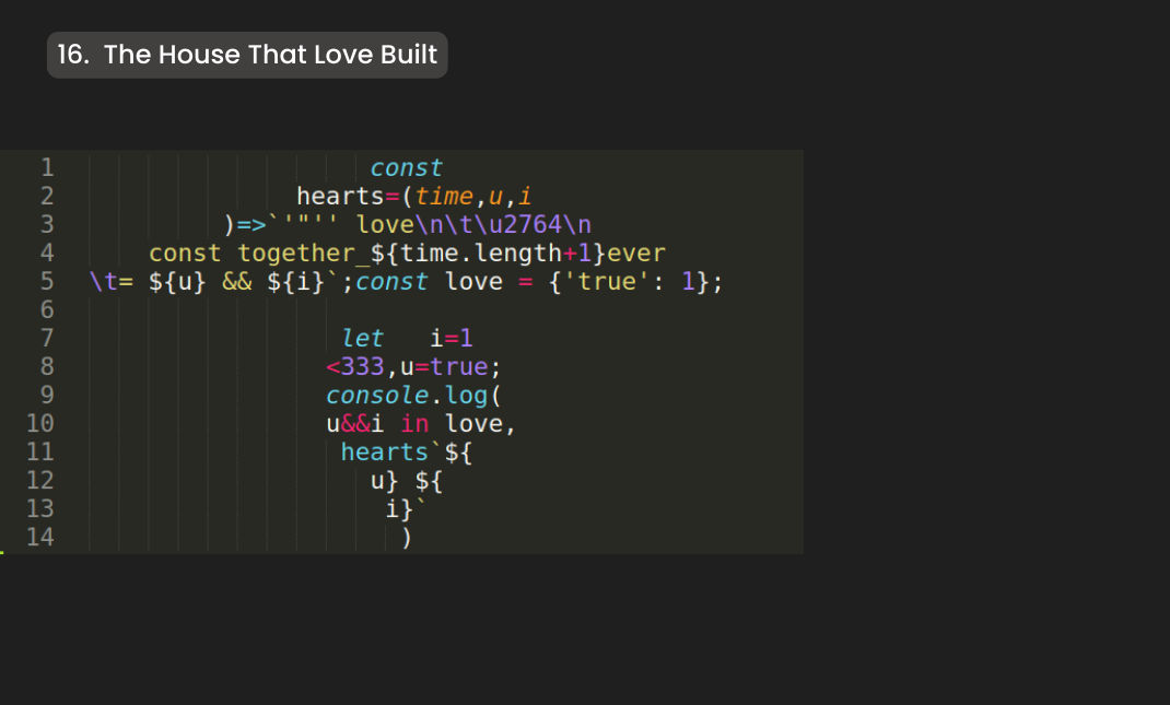 BenQ Coding Challenge-The House That Love Built in JavaScript