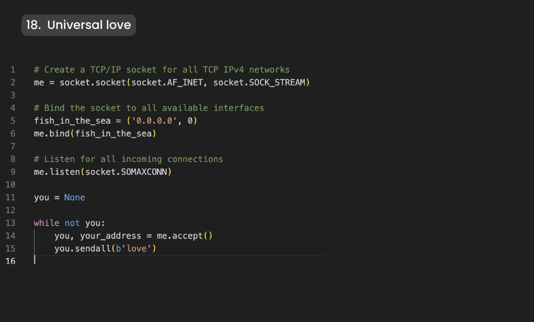 BenQ Coding Challenge-Universal love in Python