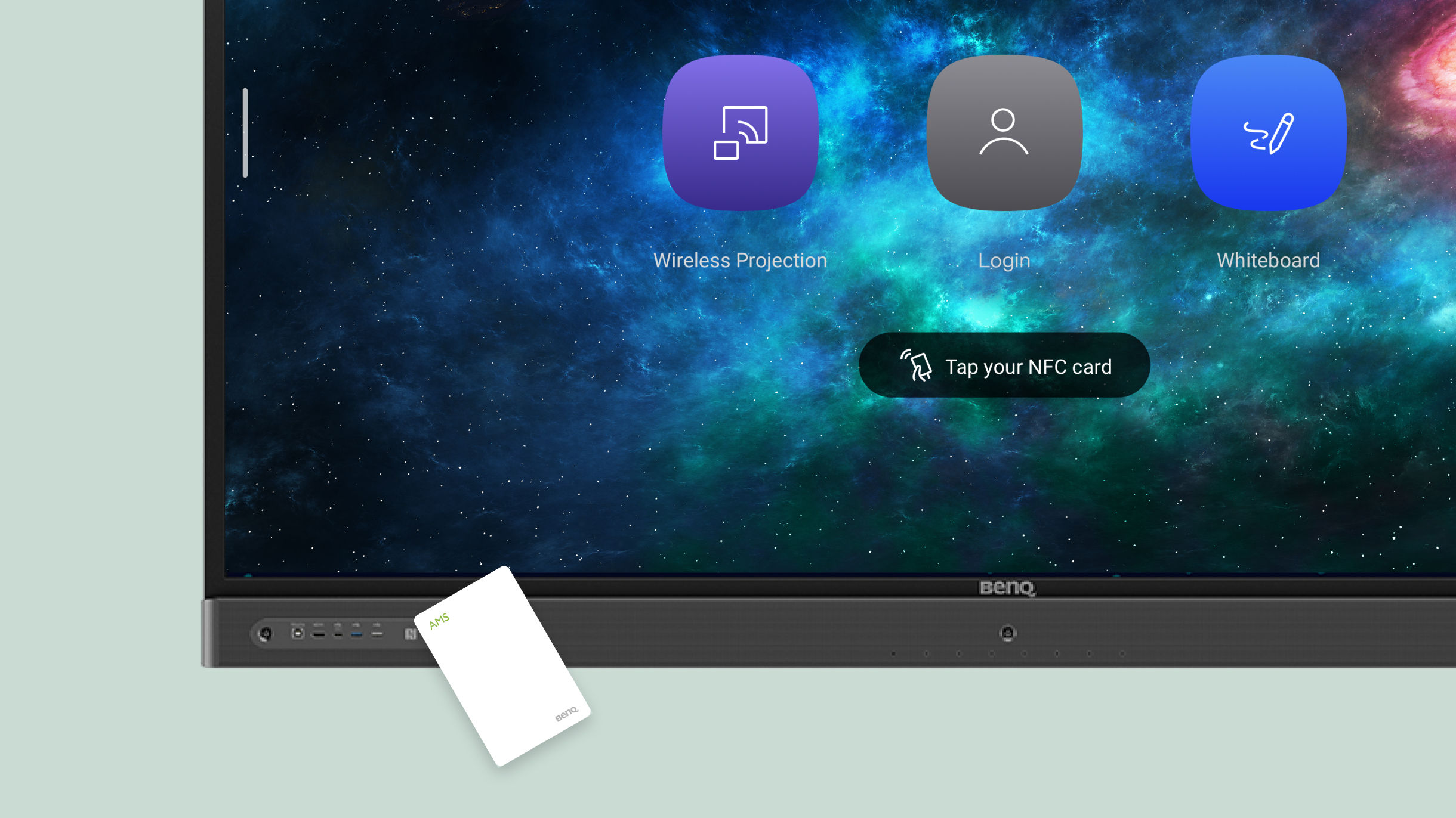 NFC card tapping sensor on BenQ Board interactive display