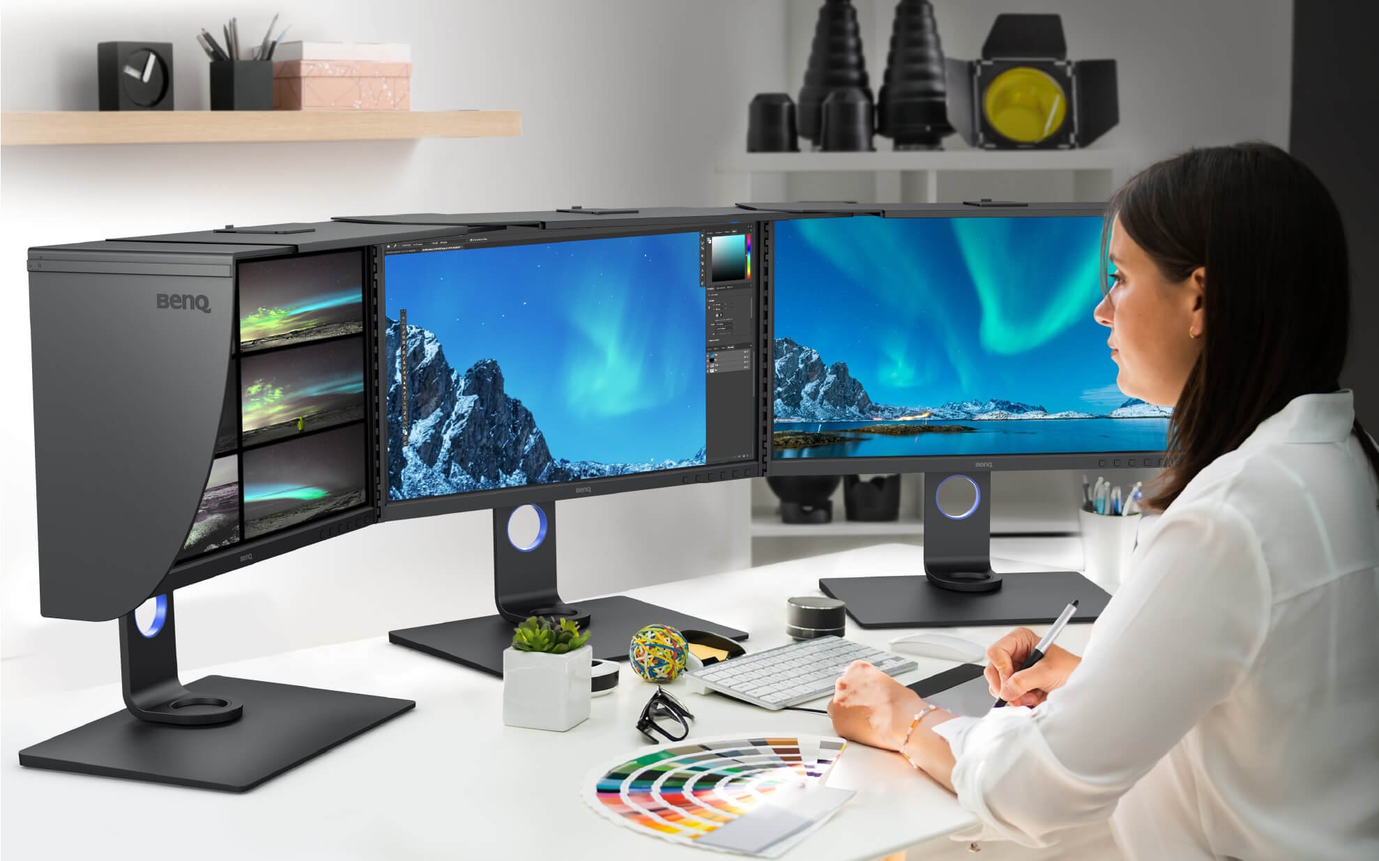 with benq hb27 no more need to choose between multiple unhooded monitors and one hooded screen 