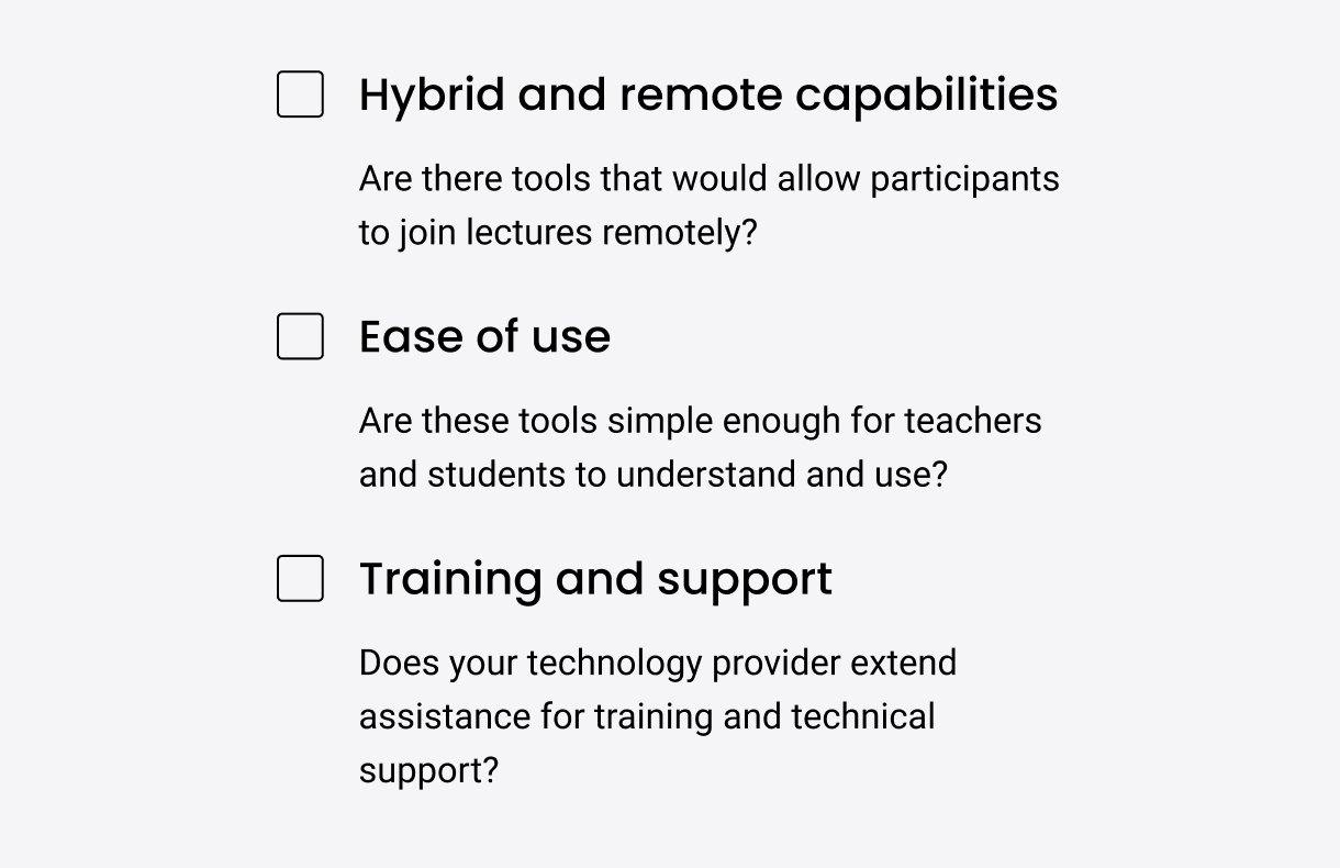 Hybrid learning checklist hybrid tools tech support