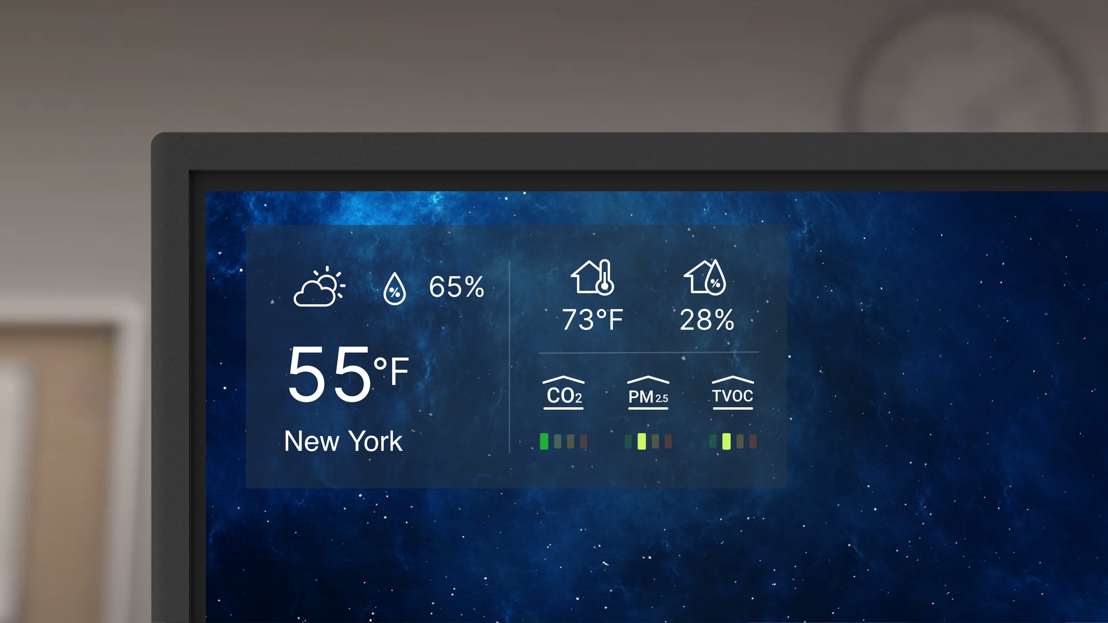 Air quality and weather widget on BenQ Board