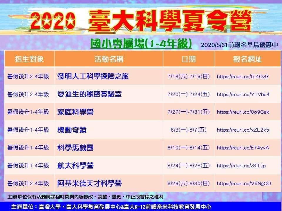 2020夏令營推薦