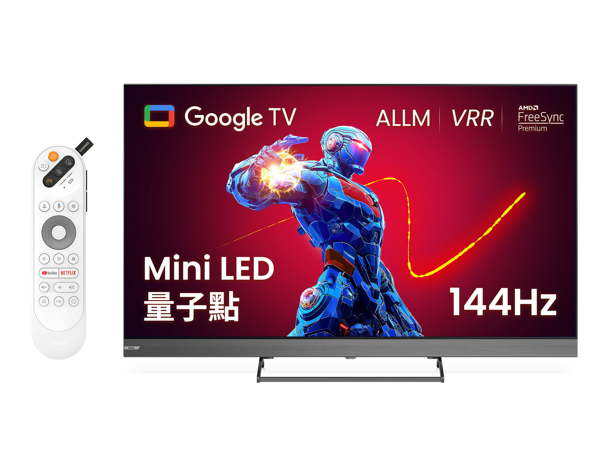 BenQ Mini LED 遊戲 Google TV 全新 S-950 系列 首推雙 AI 畫質演算、前出音喇叭，打造遊戲極致享受