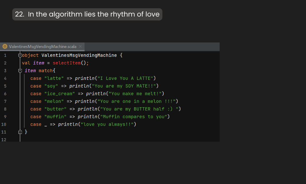 BenQ Coding Challenge-In the algorithm lies the rhythm of love in Scala