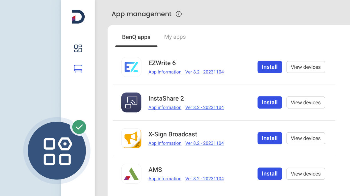 App management op digiborden