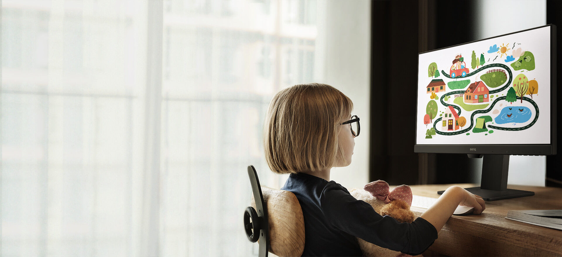 Benq GW2485TC eye-care monitor is good for remote learning. 