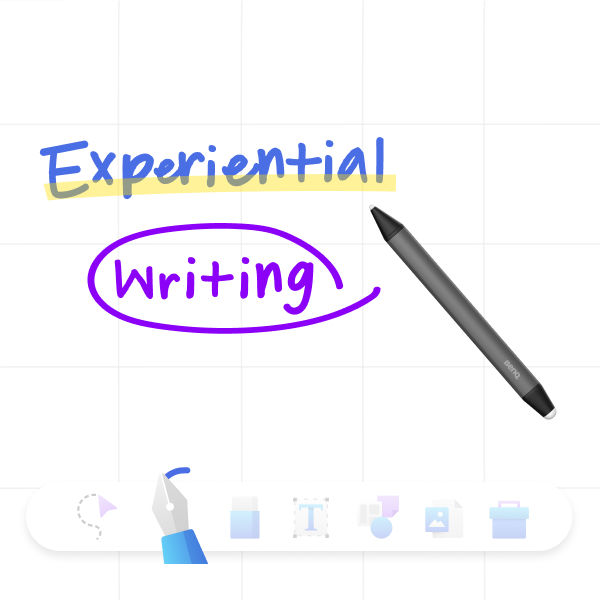 Pens and highlighters circling a word on EZWrite 6 interactive whiteboard software