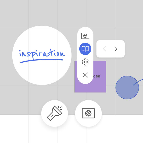 Hide and highlight parts of the board to draw attention to important details in the lecture.