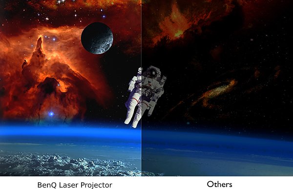 Proyektor Laser BlueCore Ruang Kelas Interaktif WXGA LW820ST BenQ menghadirkan gambar yang jelas dengan kontras ultra tinggi.