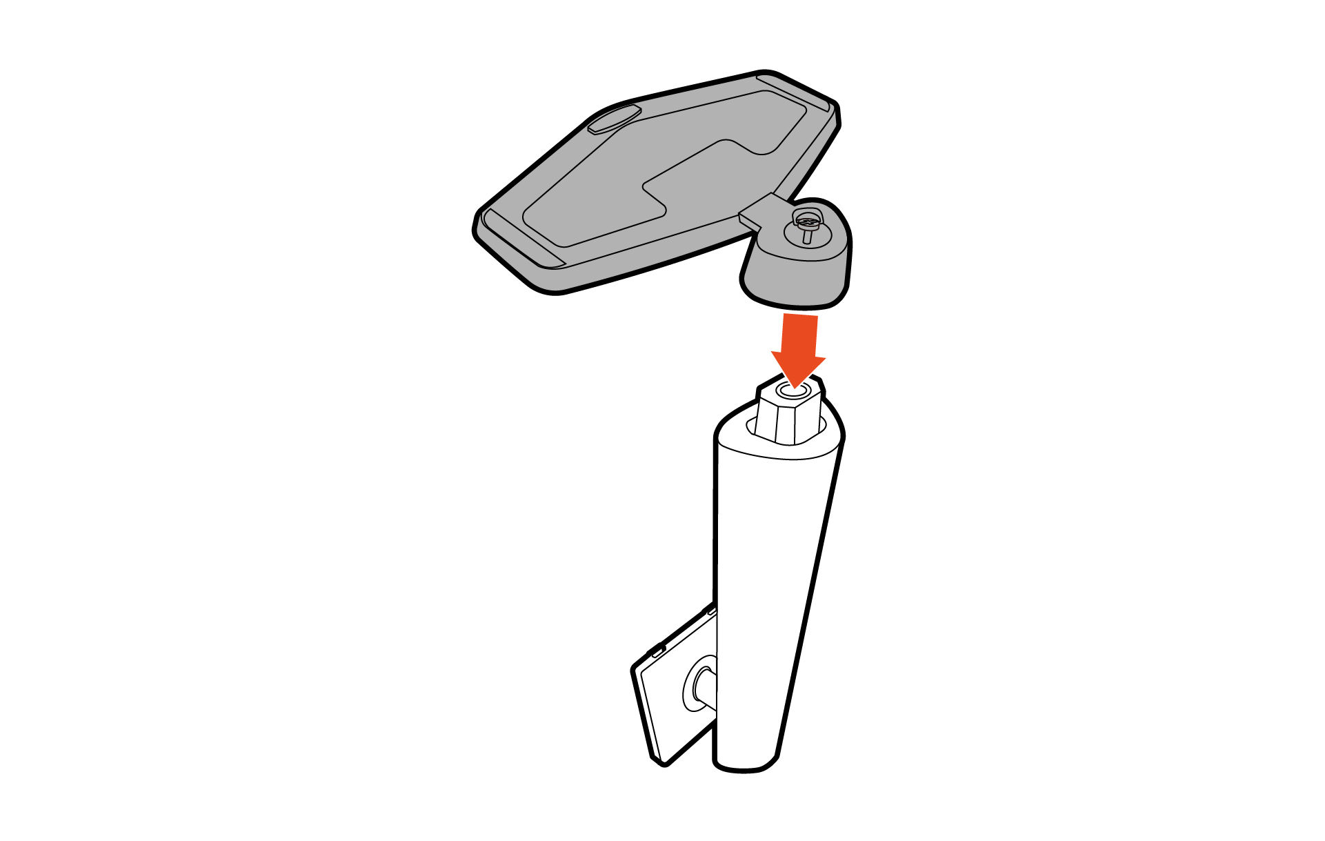 Attach the monitor base to the monitor stand.