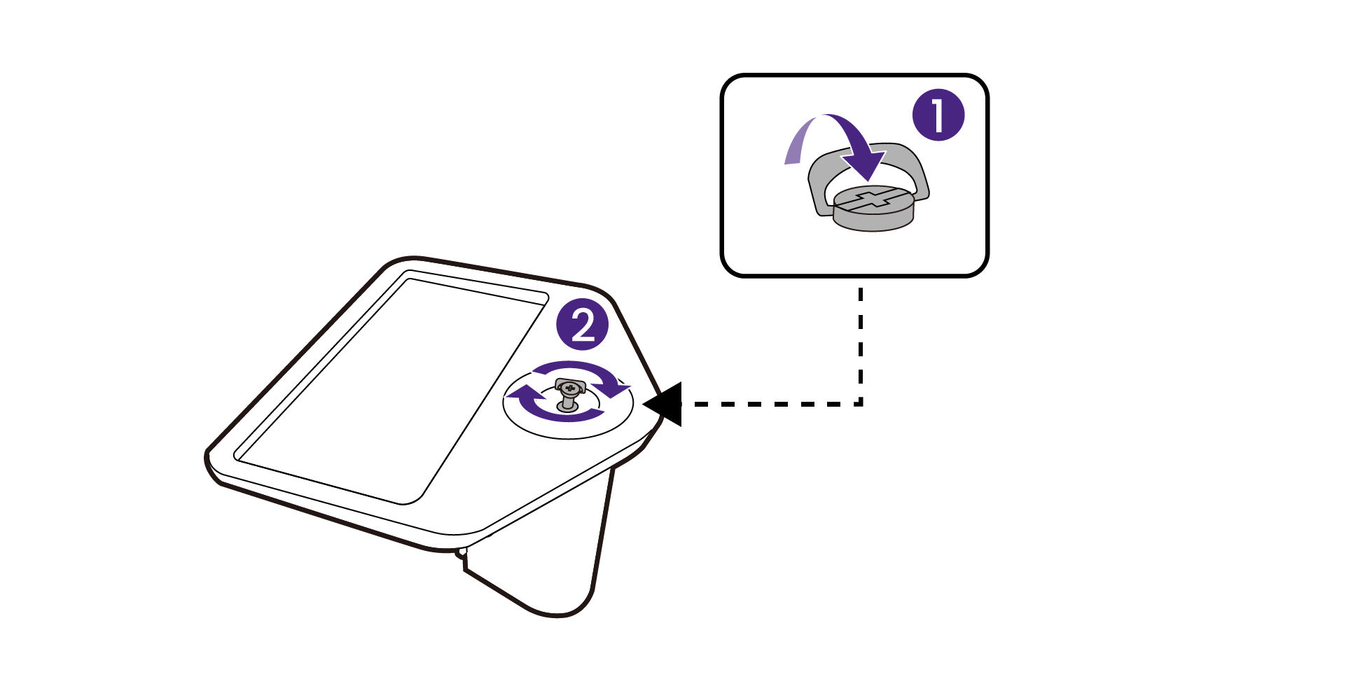 Raise the thumbscrew lid and tighten the thumbscrew. Then push the lid back.