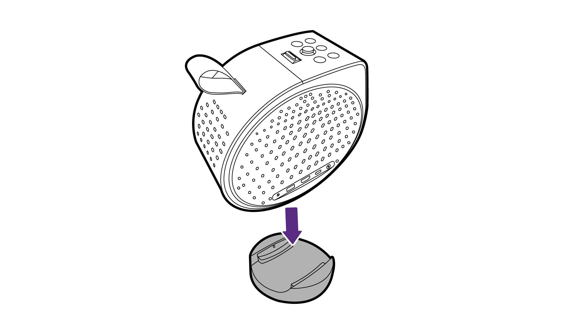 Place projector on the base.