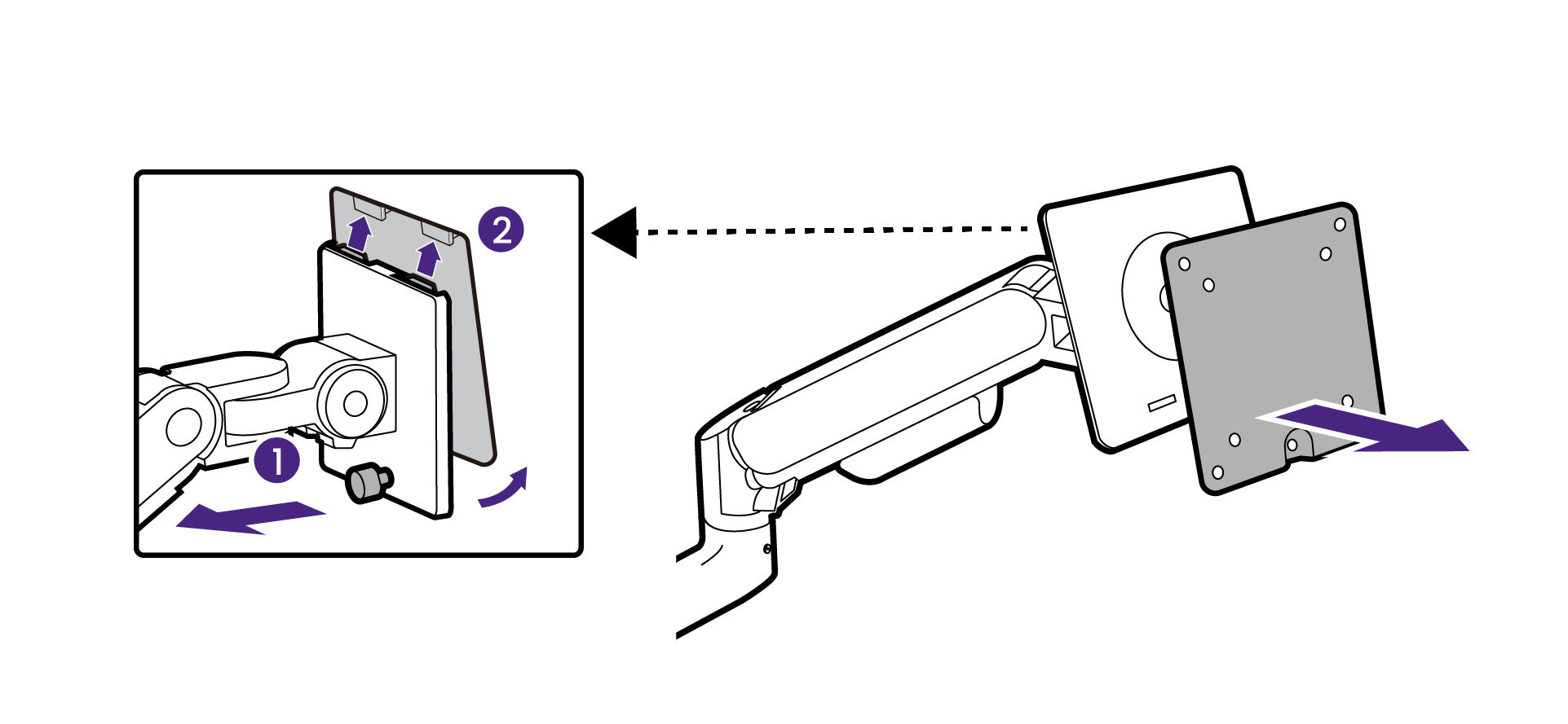 Remove the VESA plate from your monitor arm.