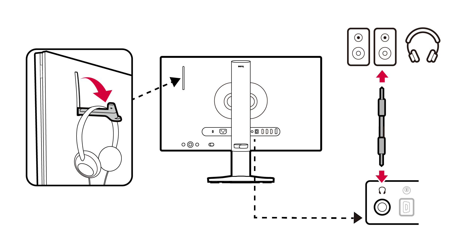 Connect the headphone.