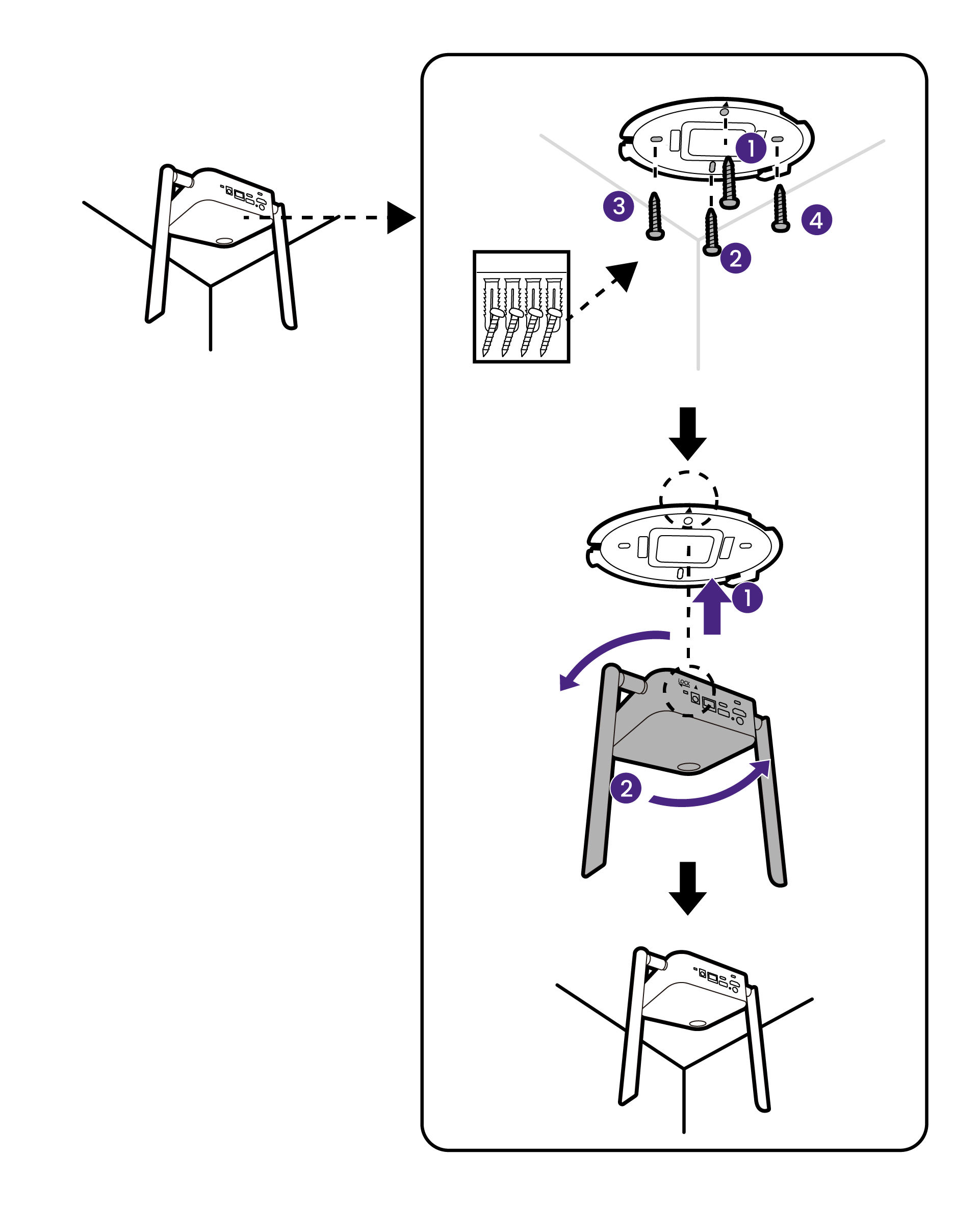Option C: Wall/ceiling mount