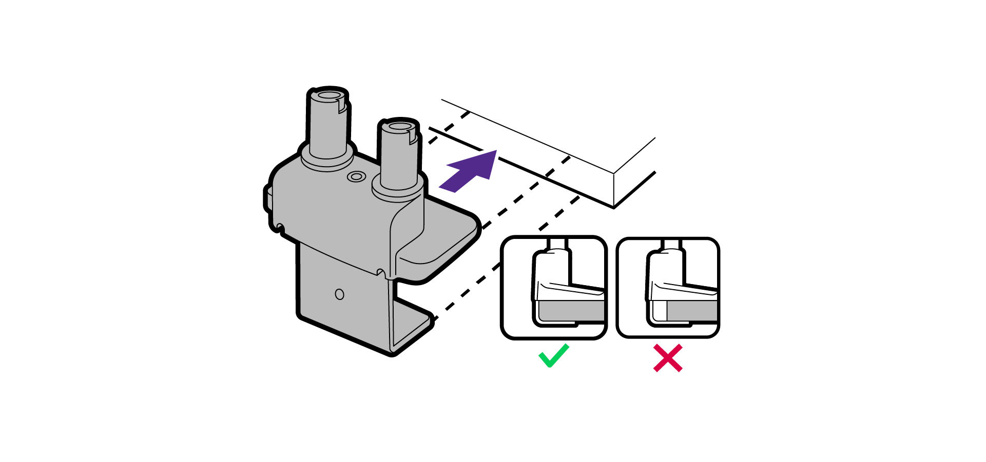 Attach the mount base together with the c-clamp to your desk. Hold the parts carefully and keep them from falling.