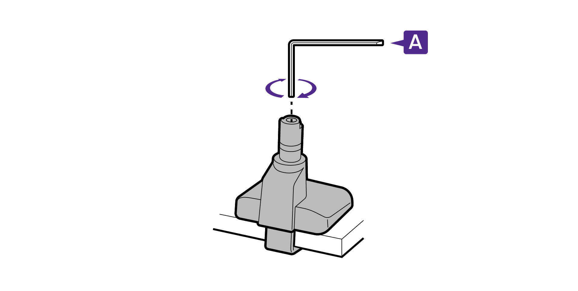 Fully tighten the screw to secure all parts together by the 5 mm Allen key.