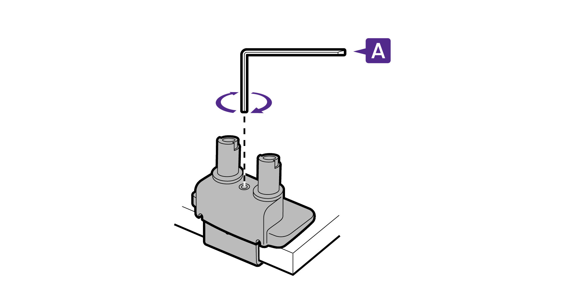 Fully tighten the screw to secure all parts together by the 5 mm Allen key.