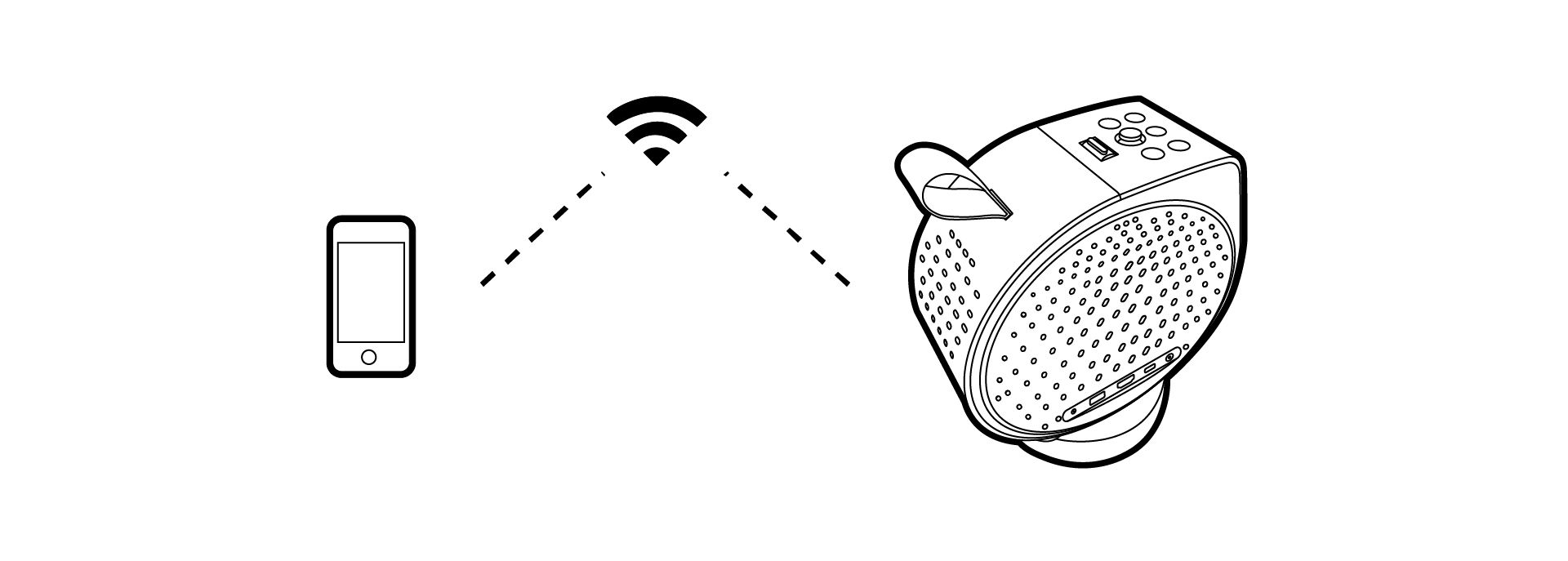 Keep projector and mobile device within the same network.